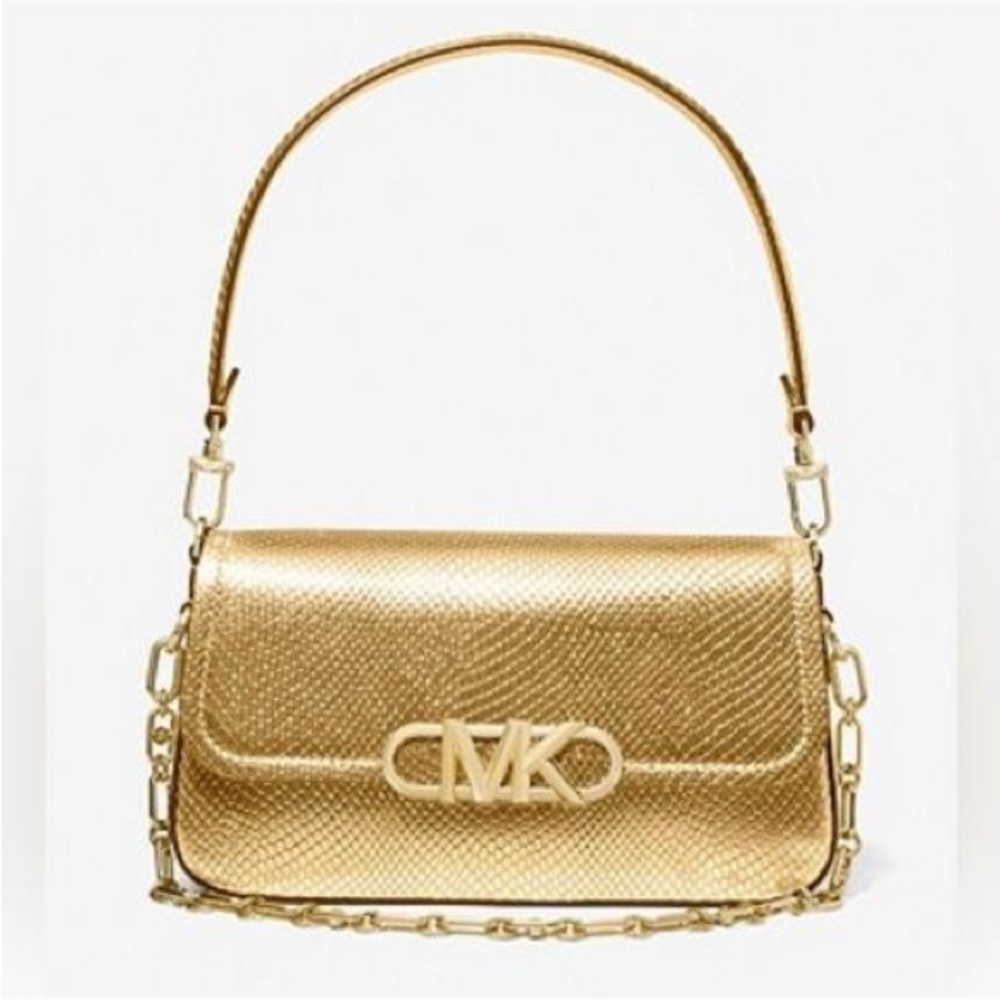 Michael Kors Parker Snake Embossed Leather Shoulder Bag